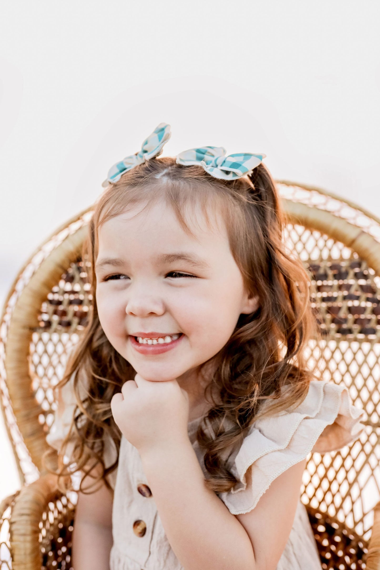 Teal Plaid - Mini Fairytale Piggie Clips