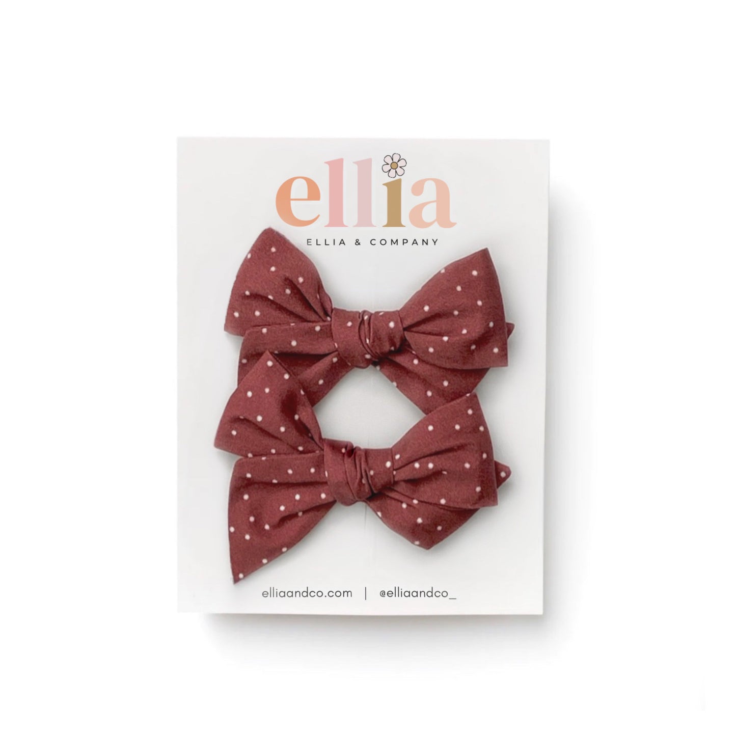 Chestnut Dot - Mini Twirl Piggie Clips