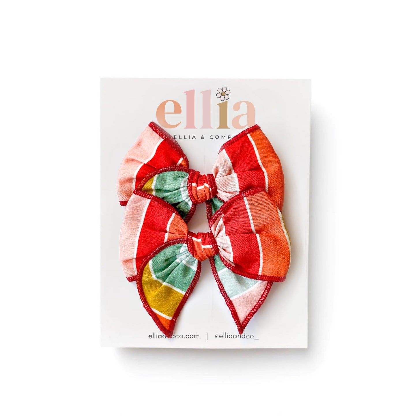 Yuletide Stripe - Mini Fairytale Piggie Clips