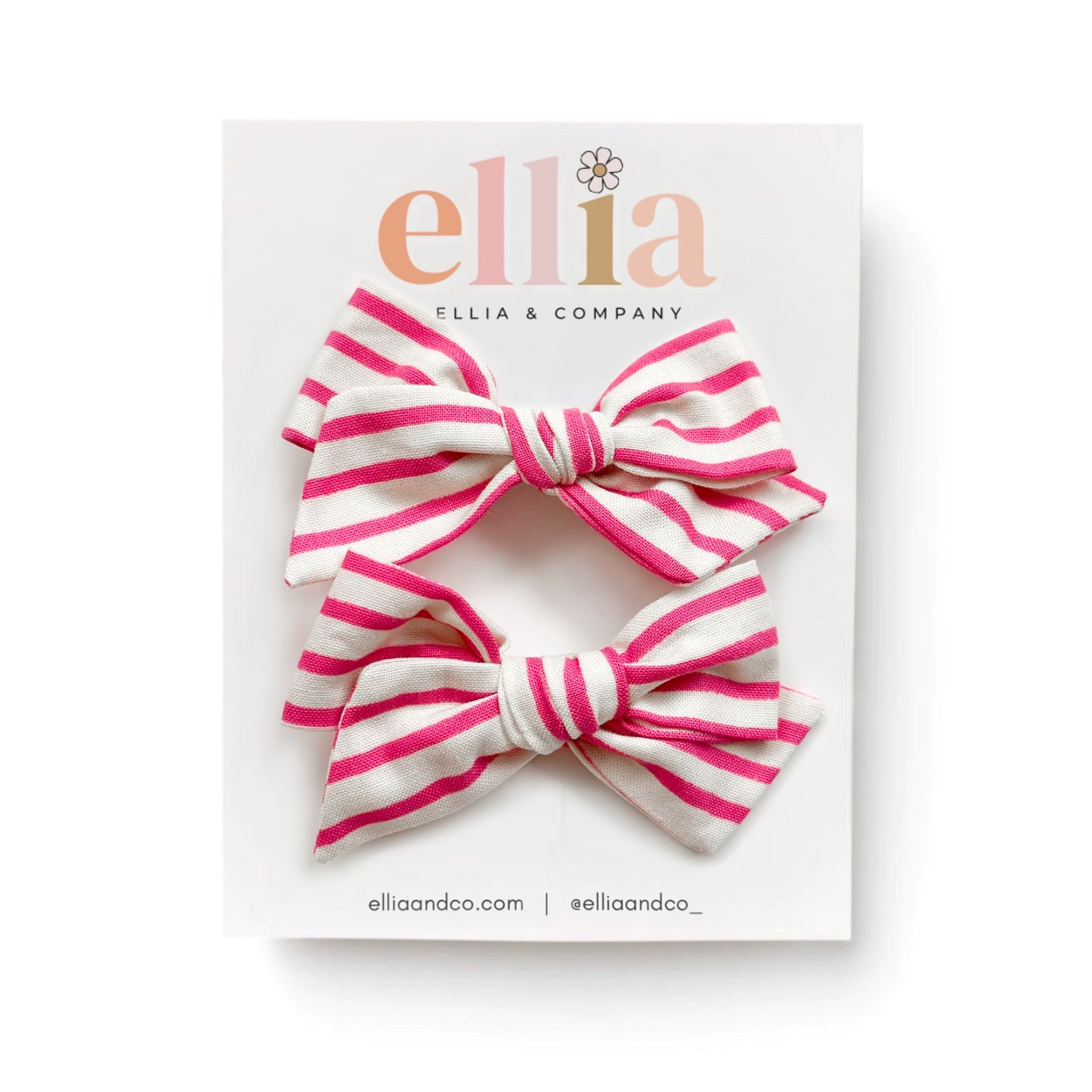 Hot Pink Stripe - Mini Twirl Piggie Clips