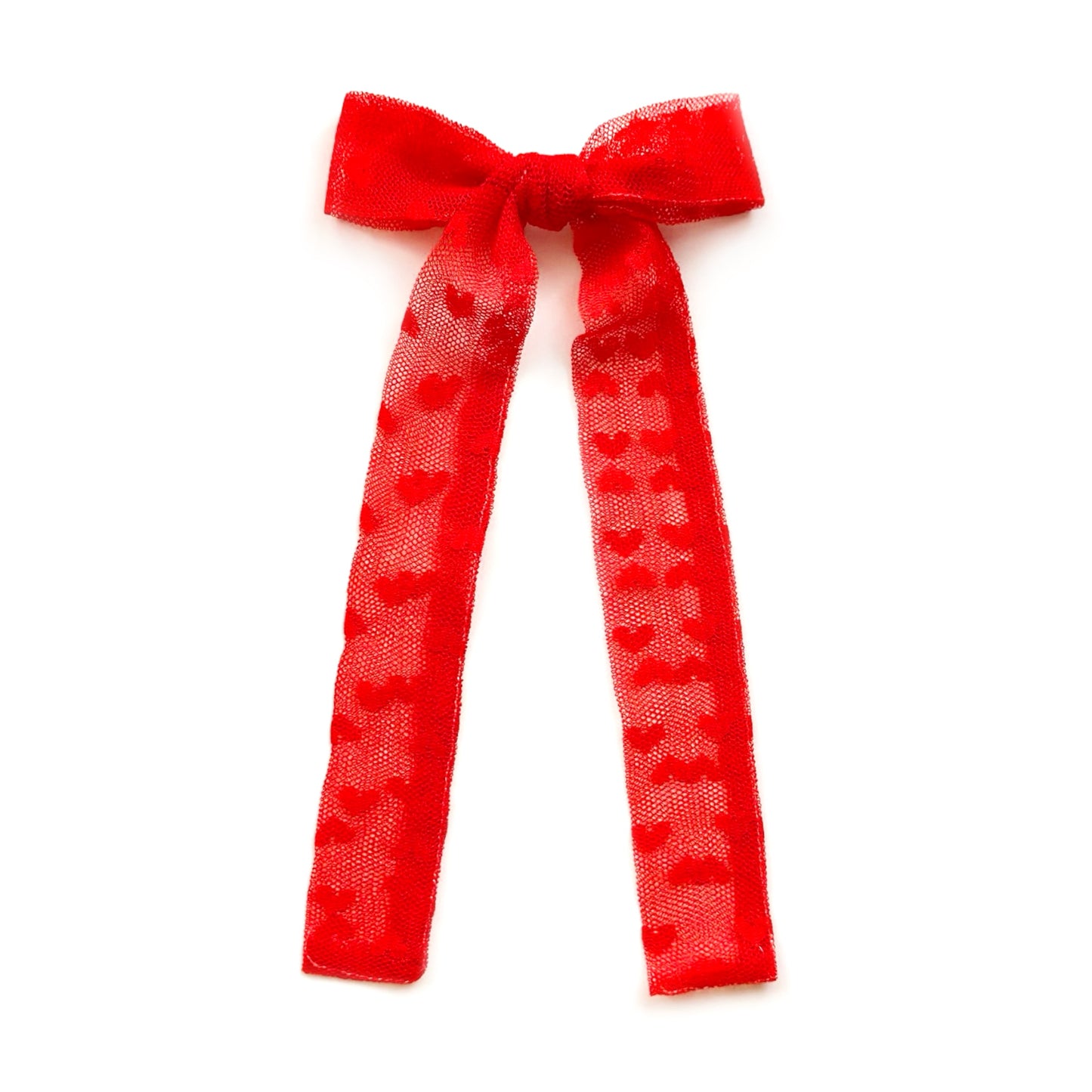 Red Tulle Hearts - Eras Bow