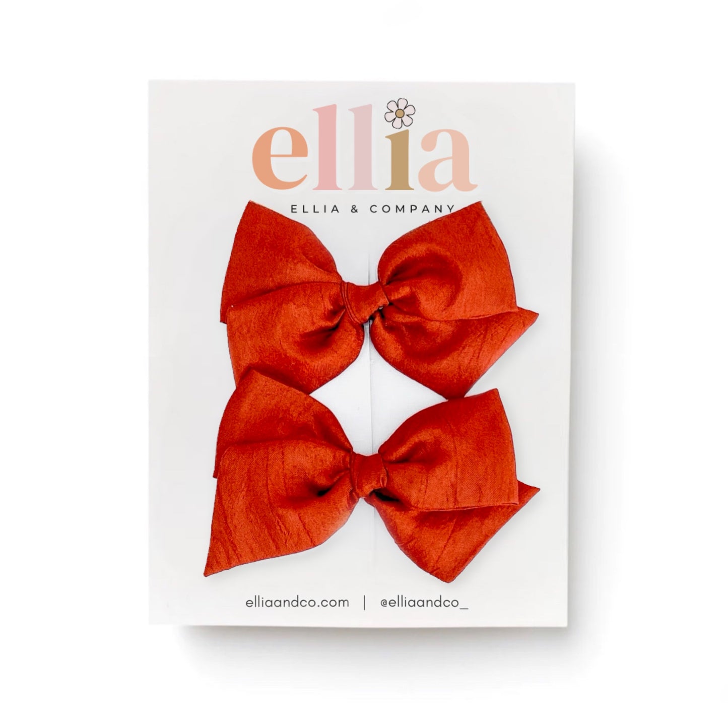 Rust Silk - Mini Twirl Piggie Clips