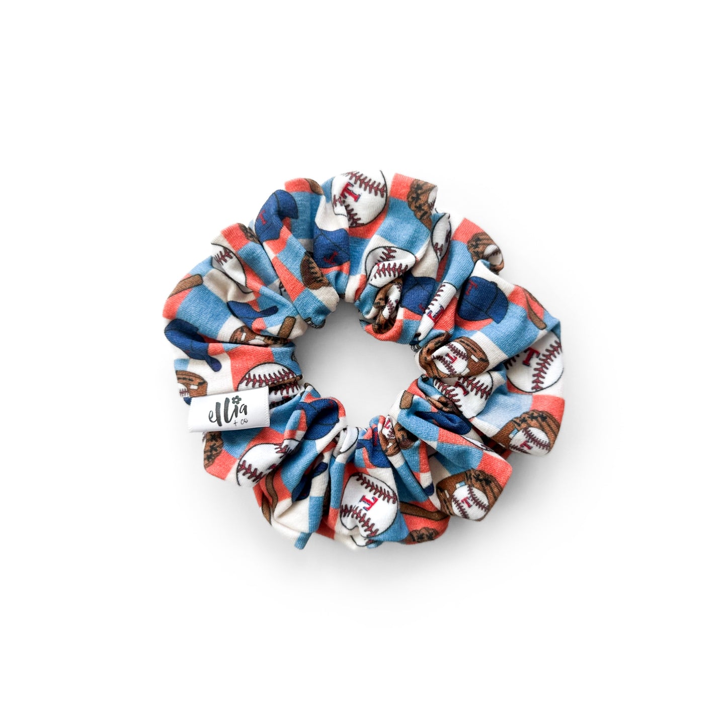 Texas Rangers Checkered - Scrunchie