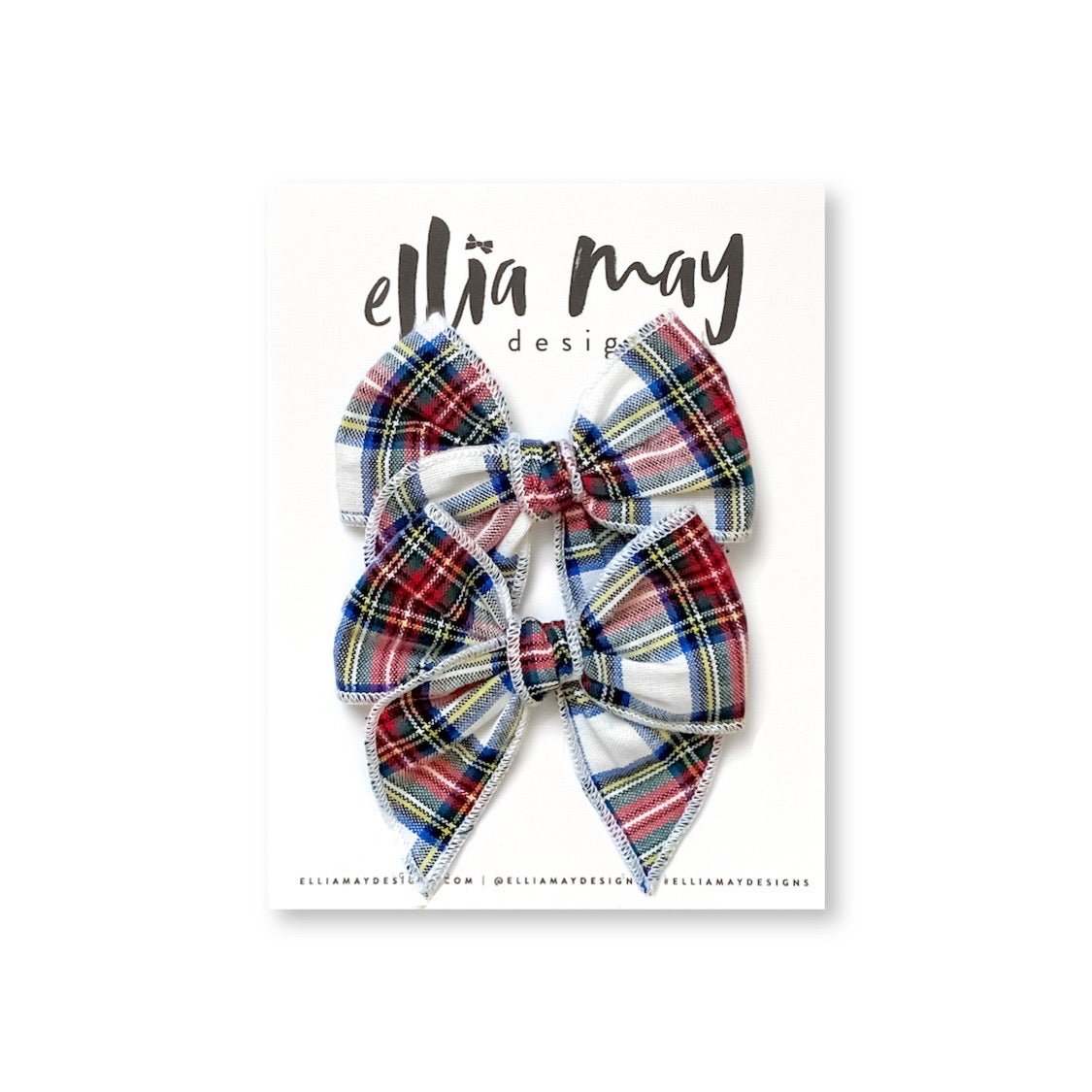 Winter Tartan - Mini Fairytale Piggie Clips