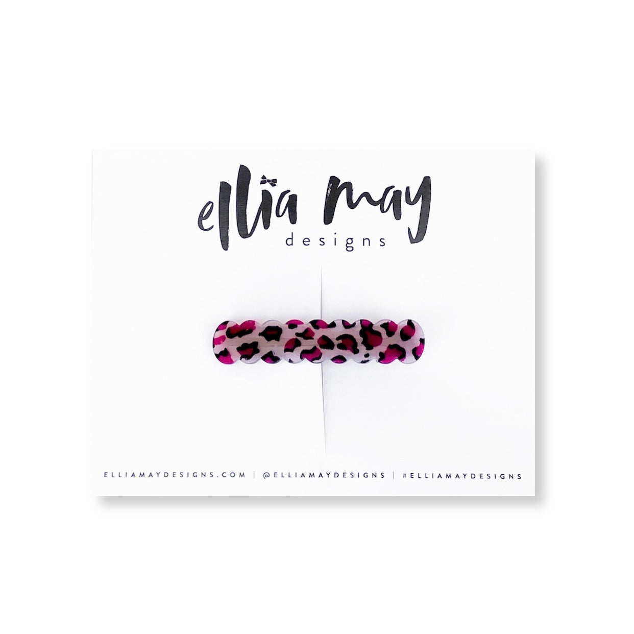 Wild About You in Pink - Scalloped Bar Clip