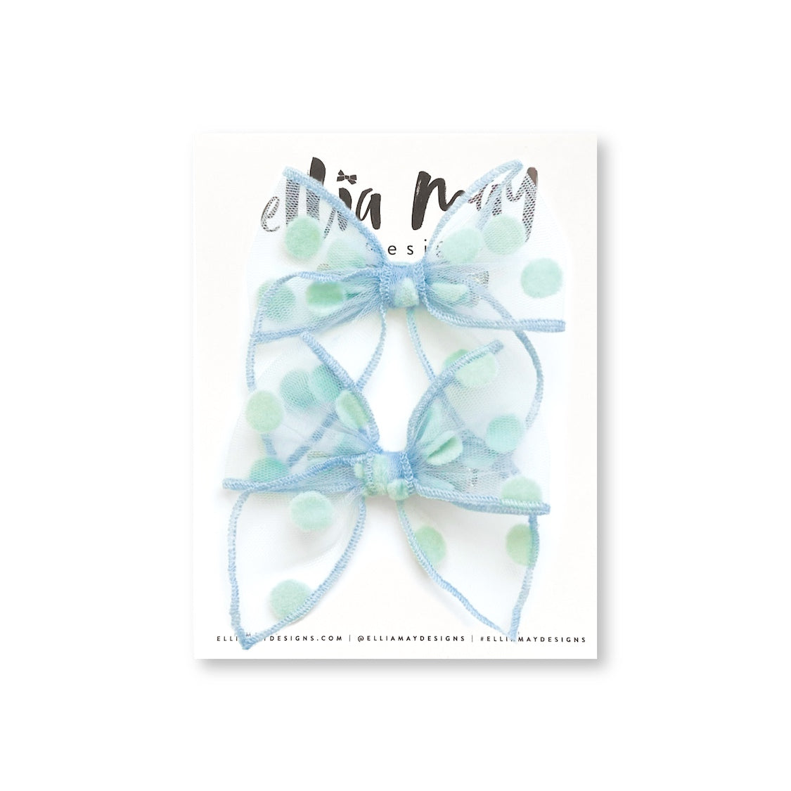 Robins Egg Tulle Dot - Mini Fairytale Piggie Clips