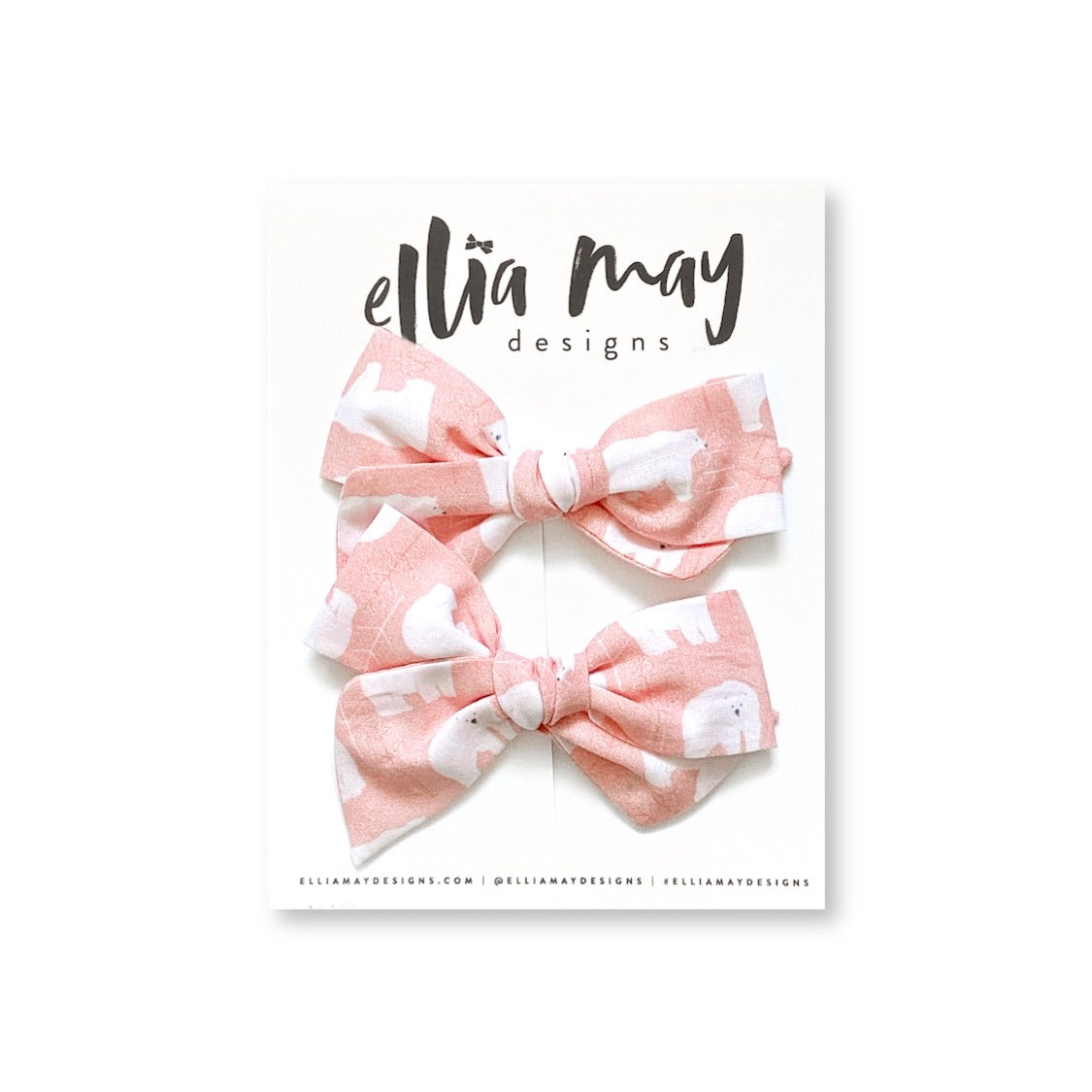 Polar Bears - Mini Twirl Piggie Clips