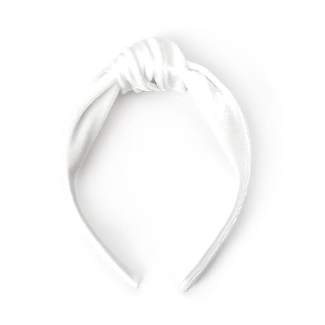 White Velvet - Knot Headband