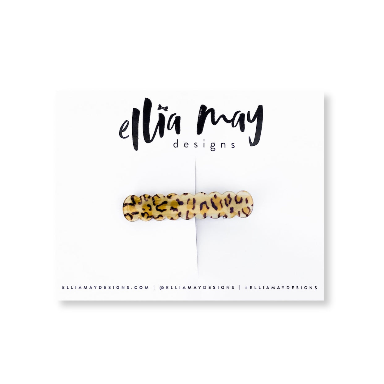 Wild About You in Tan - Scalloped Bar Clip
