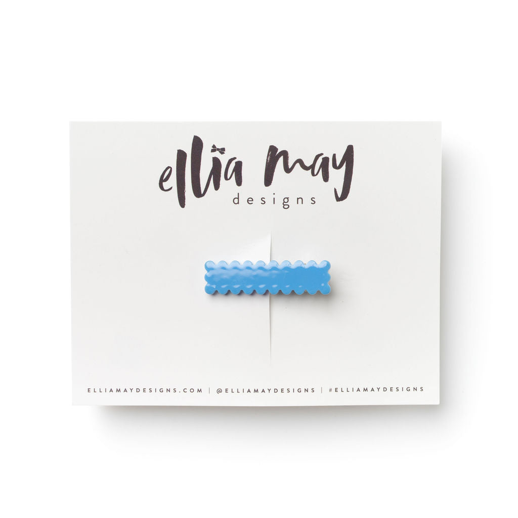 Cerulean - Scalloped Bar Clip