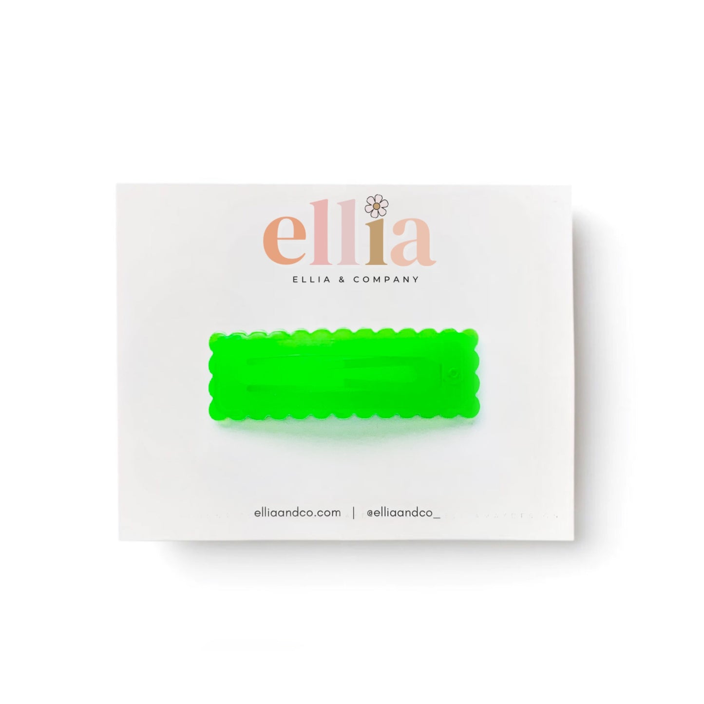 Lime Green - Scalloped Snap Clip