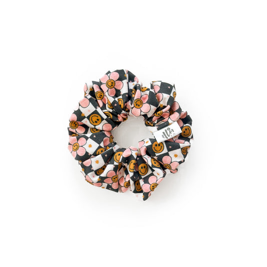 Flower Power Checkered - Scrunchie