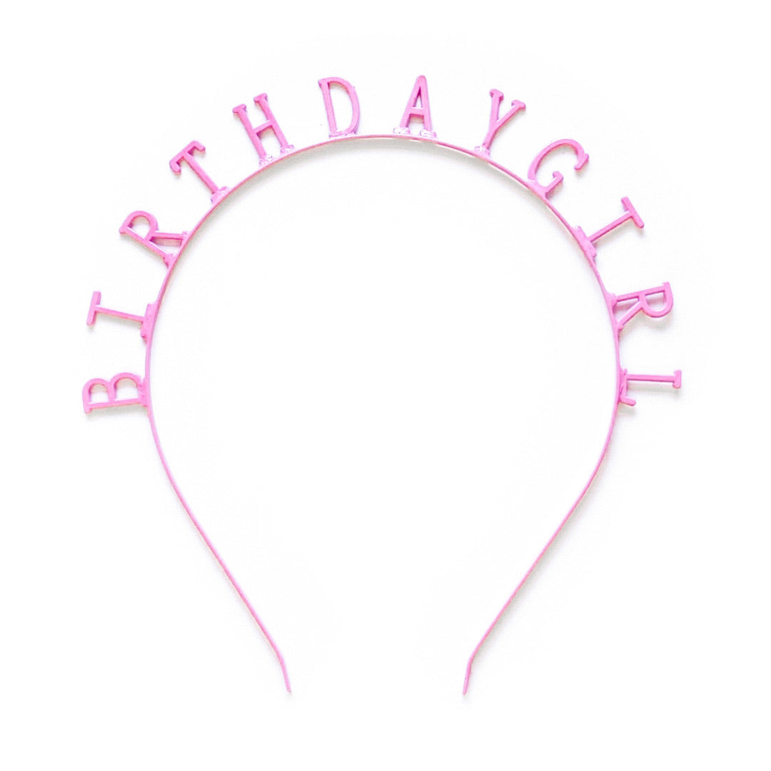 Blush Birthday Girl - Metallic Skinny Headband
