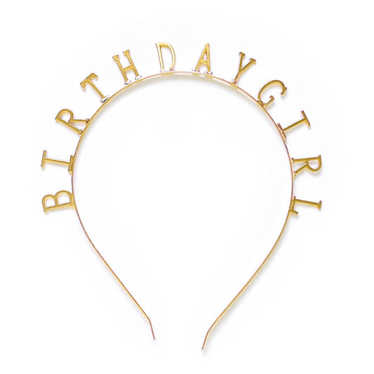 Gold Birthday Girl - Metallic Skinny Headband