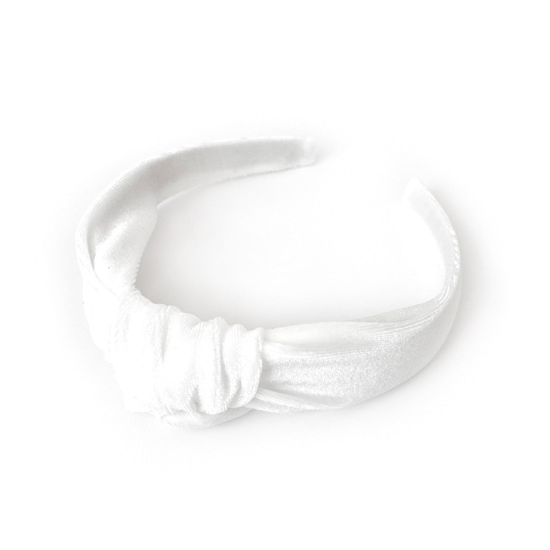 White Velvet - Knot Headband