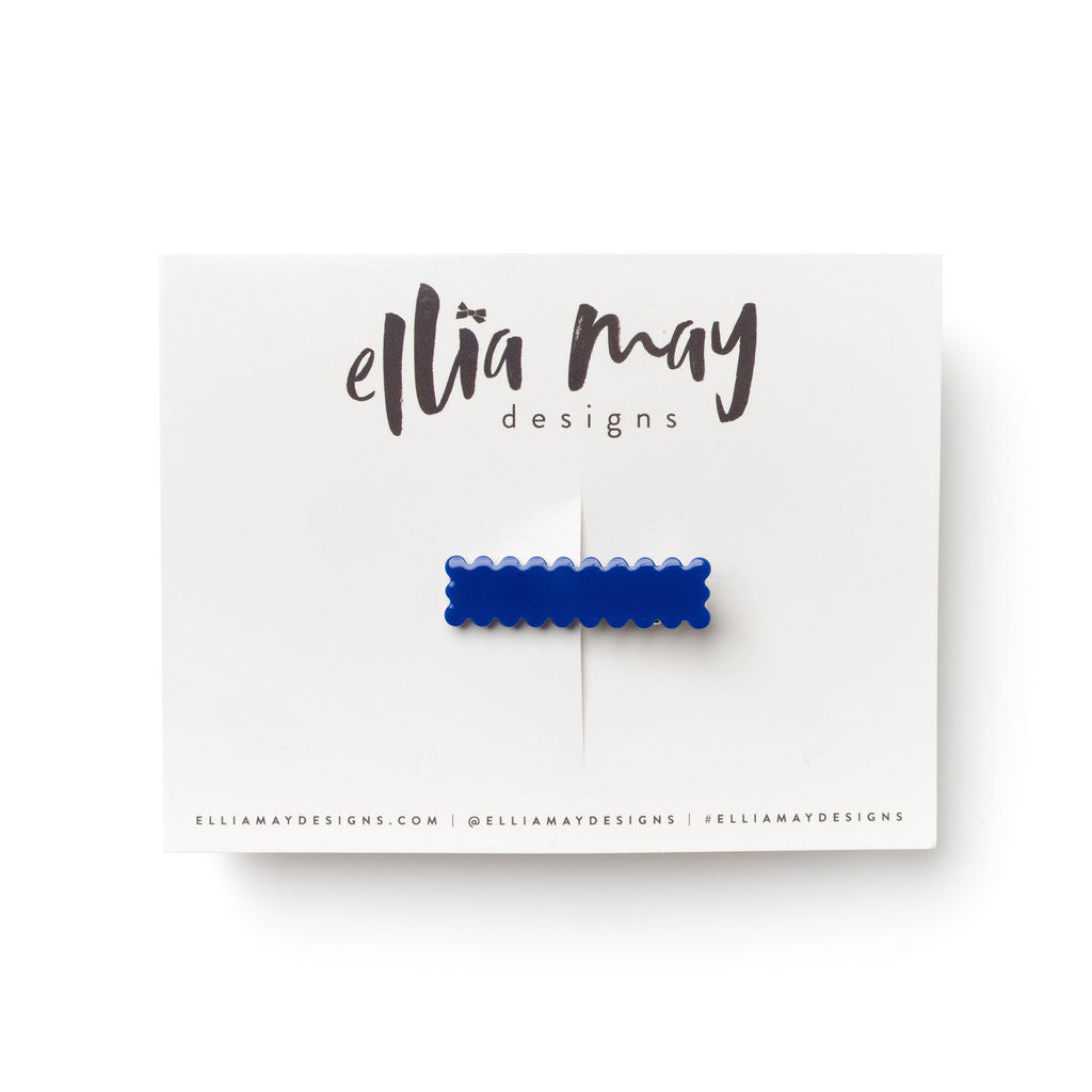 Indigo - Scalloped Bar Clip